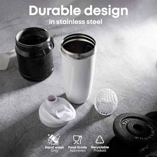 Botella mezcladora Smartshake Reforce Harley Quinn de 900 ml, de acero inoxidable, antifugas, de DC Comics, color negro. Regalo para mujer.