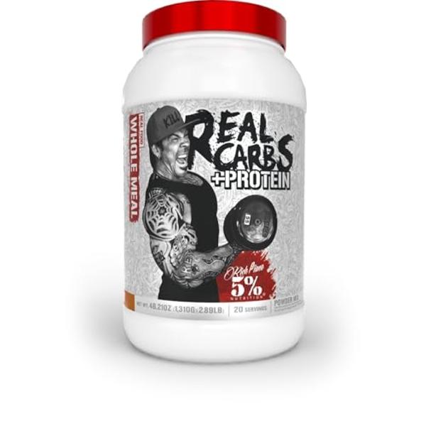 Piana Real Carbs + Protein, 5 % de nutrición | Proteína en polvo para ganar masa muscular | Carbohidratos para la recuperación pre-entrenamiento/post-entrenamiento | 1,3 kg, 20 sob