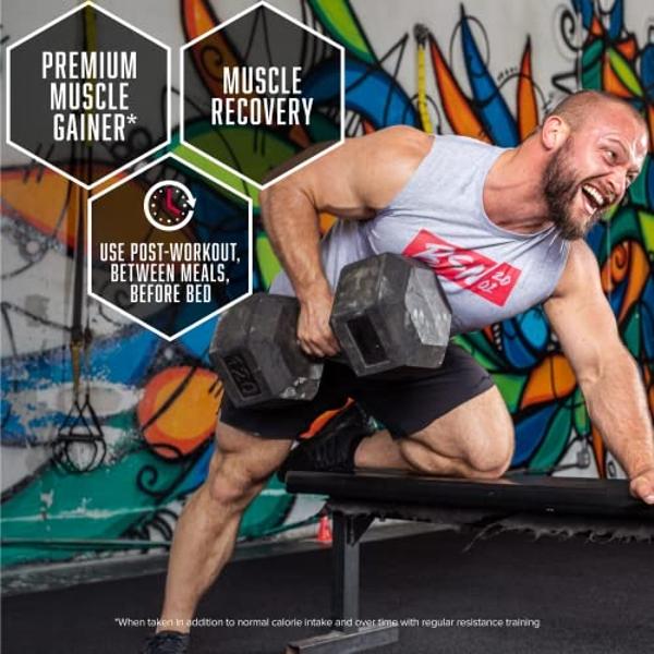 BSN TRUE-MASS - Proteína en polvo para ganar masa muscular, sabor helado de vainilla, 2,5 kg