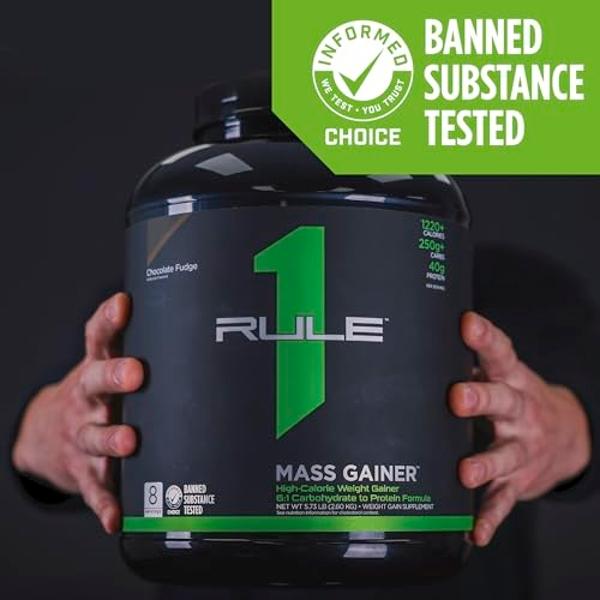 Rule One Proteins, R1 Mass Gainer - Galletas y Crema, Fórmula para ganar peso con alto contenido calórico, más de 1220 calorías, más de 250 g de mezcla de carbohidratos complejos, 