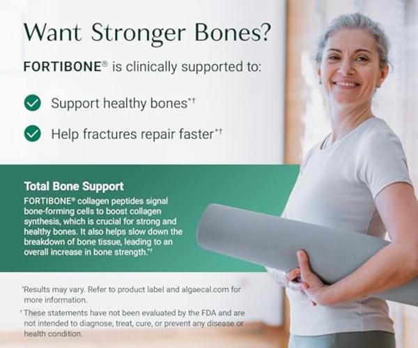 Colágeno ALGAECAL: 4 péptidos con respaldo clínico: VERISOL®, FORTIGEL®, UC-II®, FORTIBONE®, colágeno hidrolizado en polvo antienvejecimiento, 30 porciones, fabricado en EE. UU.