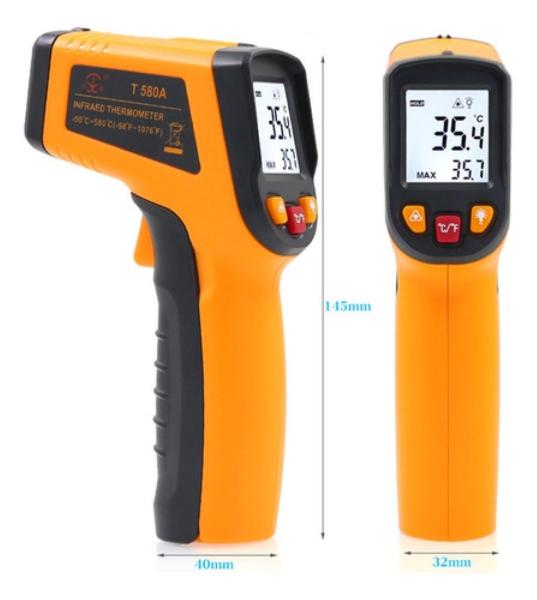 Termómetro Infrarrojo Digital Industrial (-50-600 ºc) Naranja