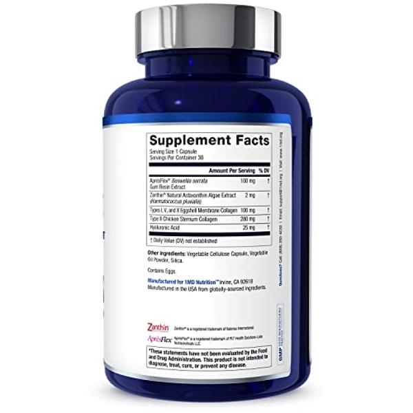 1MD Nutrition MoveMD - Suplemento para el malestar y el apoyo de las articulaciones. Nuestras pastillas de colágeno están formuladas con ácido hialurónico y astaxantina para mujere