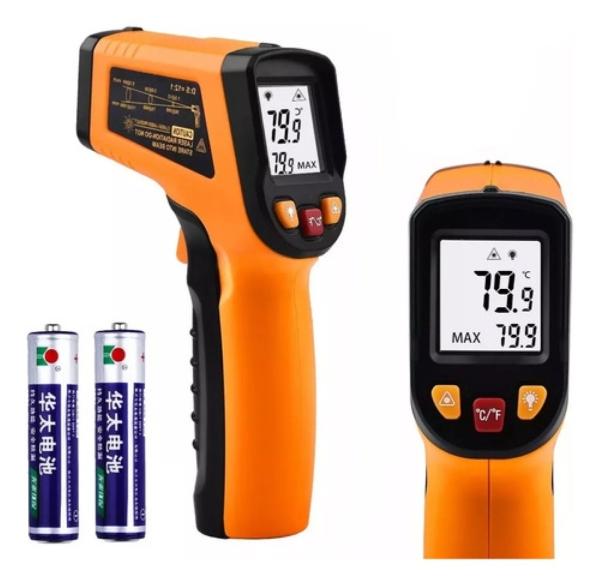 Termómetro Infrarrojo Digital Industrial (-50-600 ºc) Naranja