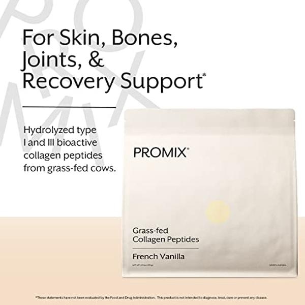 Péptidos de colágeno ProMix Nutrition, vainilla - Proteína de colágeno hidrolizada que promueve la salud de la piel, los huesos y las articulaciones, y favorece la recuperación. Añ