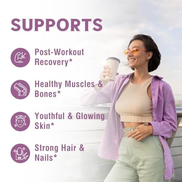 Polvo de péptidos de colágeno multivitalibre tipo I, II, III, V y X, proteína de colágeno hidrolizada para mujeres y hombres, piel, cabello y uñas. Sin sabor, sin OMG, cetogénico y