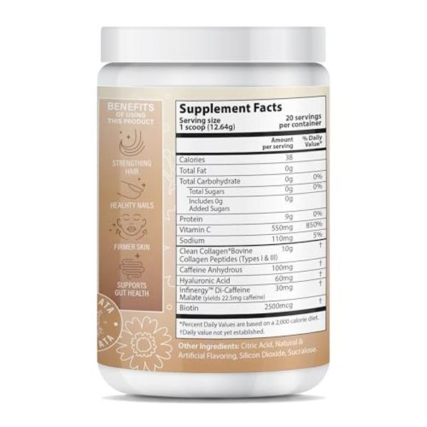 Polvo de péptidos de colágeno multivitalibre tipo I, II, III, V y X, proteína de colágeno hidrolizada para mujeres y hombres, piel, cabello y uñas. Sin sabor, sin OMG, cetogénico y