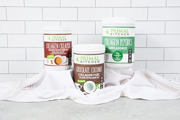 Crema de colágeno en polvo con sabor a avellana de Primal Kitchen, mezcla para bebida de péptidos de colágeno con aceite MCT, 287 g