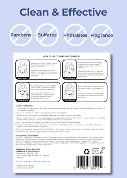 Parches antiarrugas nocturnos PETITE PLUIE para el rostro - Cinta facial coreana premium con colágeno y péptidos - Cinta antiarrugas para líneas de expresión, frente, ojos y patas 