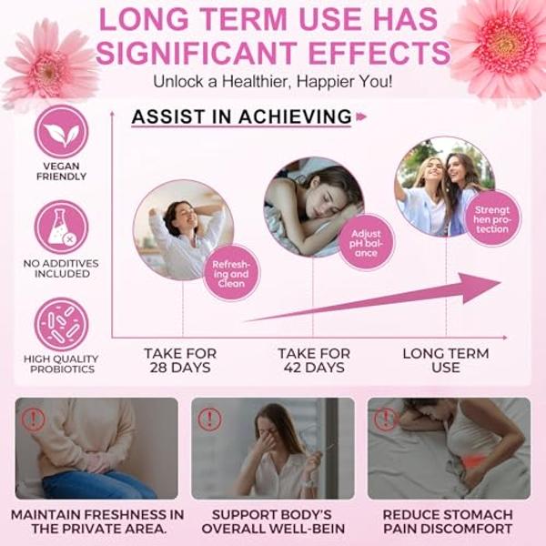 Gomitas femeninas de probióticos vaginales vitales, equilibrio del pH para mujeres, equilibrio femenino, suplemento para la salud vaginal femenina, mejora el sistema inmunitario y 