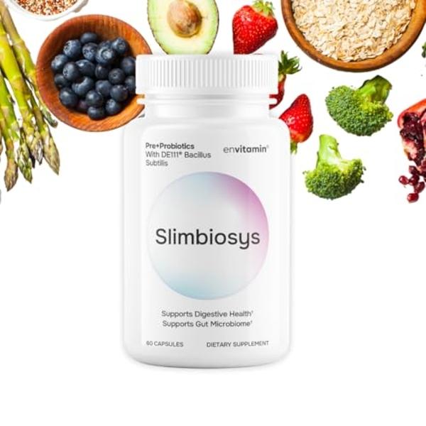 Cápsula probiótica envitamin Slimbiosys Ultra: prebióticos y probióticos para mujeres y hombres: fortalece tu microbioma