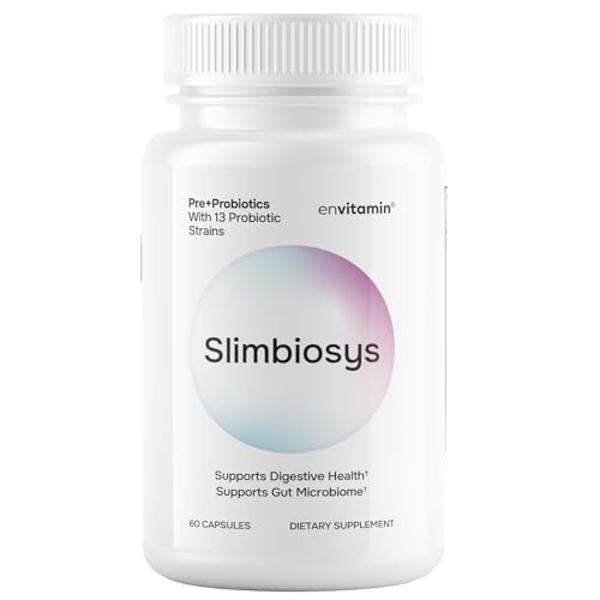 Cápsula probiótica envitamin Slimbiosys Ultra: prebióticos y probióticos para mujeres y hombres: fortalece tu microbioma