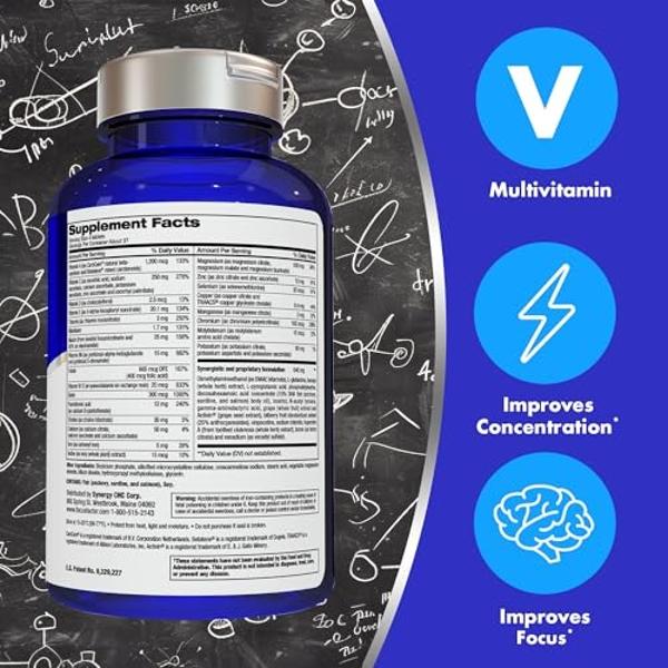 Focus Factor Nutrition para el cerebro: Suplemento para mejorar la memoria y la concentración, 150 unidades, 1 paquete (10407)