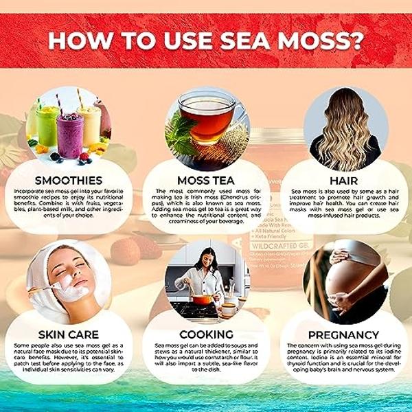 Gel de musgo marino irlandés orgánico crudo - Gel de musgo marino superalimento silvestre - Sabor a fresa, rico en vitaminas y minerales de las aguas cristalinas del Caribe, apoyo 