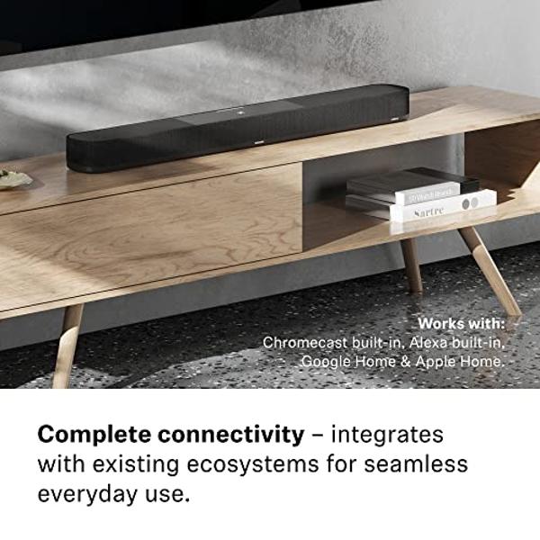 Barra de sonido Sennheiser AMBEO Plus para TV y música con sonido envolvente 3D, configuración de altavoces virtuales 7.1.4, subwoofers duales integrados, conectividad de transmisi