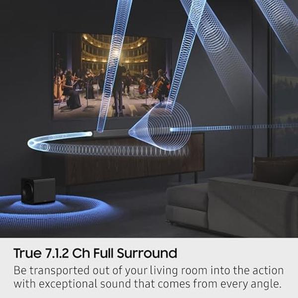 Barra de sonido SAMSUNG Serie Q HW-Q900F Subwoofer de 7.1.2 canales (modelo 2025) Integración inteligente, Dolby Atmos inalámbrico, Q-Symphony