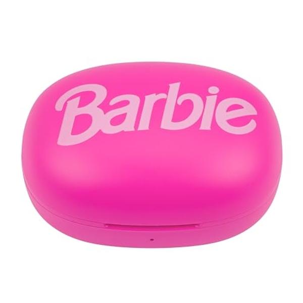 Auriculares inalámbricos Barbie con micrófono, Bluetooth y estuche de carga, ideales para la escuela, el hogar o viajes.