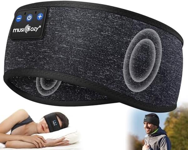 Auriculares inalámbricos MUSICOZY con Bluetooth 5.4 para dormir, resistentes al sudor, con altavoz estéreo HD ultrafino para correr y entrenar.