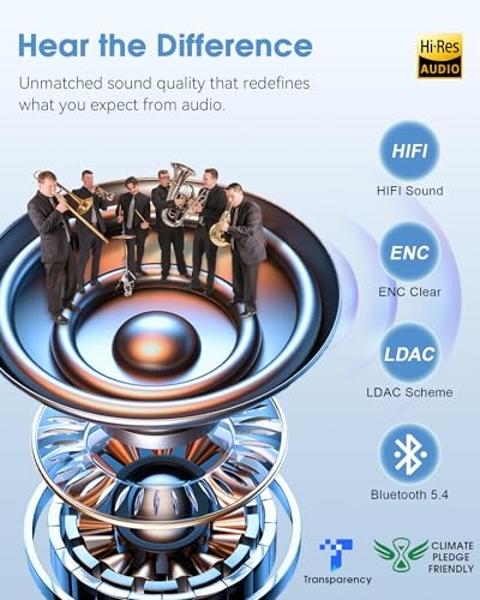 Auriculares inalámbricos MUSICOZY con Bluetooth 5.4 para dormir, resistentes al sudor, con altavoz estéreo HD ultrafino para correr y entrenar.