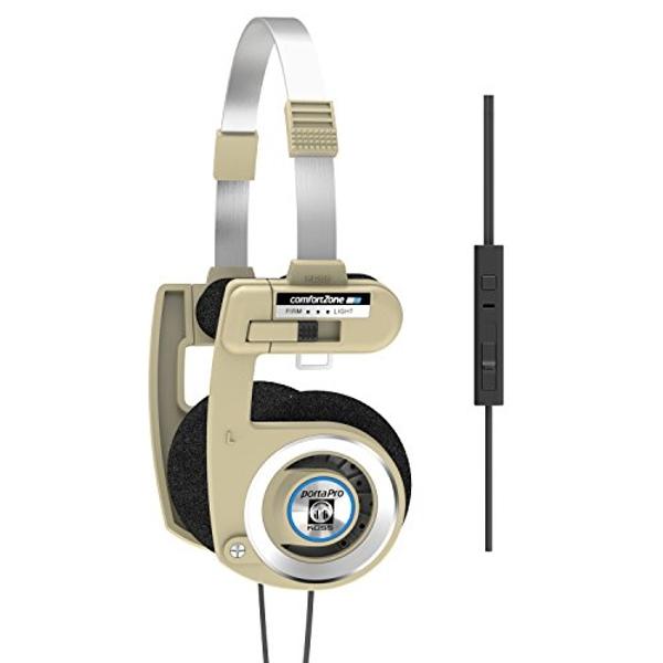 Auriculares supraurales Koss Porta Pro de edición limitada, micrófono en línea, control de volumen y control remoto táctil, estilo retro, incluye estuche rígido, con cable y conect