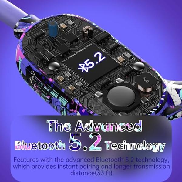 Auriculares para niños Mehomeli, Bluetooth 5.2, conducción aérea, abiertos, con limitación de volumen de 85 dB, sonido estéreo con micrófono, resistencia al agua IPX5, 20 horas de 