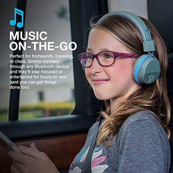 Audífonos portátiles supraaurales Koss KTXPro1 de titanio, control de volumen, diseño ultraligero, color plateado, negro y azul.