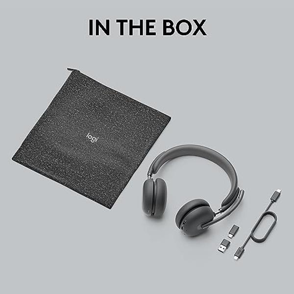 Auriculares con cancelación de ruido premium Logitech Zone 950 con ANC híbrido, Bluetooth, USB-C, USB-A, certificados para Zoom, Google Meet, Google Voice y Fast Pair - Grafito