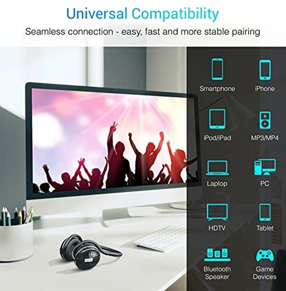 Auriculares Bluetooth Kinivo BTH240 (negros, supraaurales, inalámbricos, manos libres, micrófono integrado, plegables, con funda de viaje)