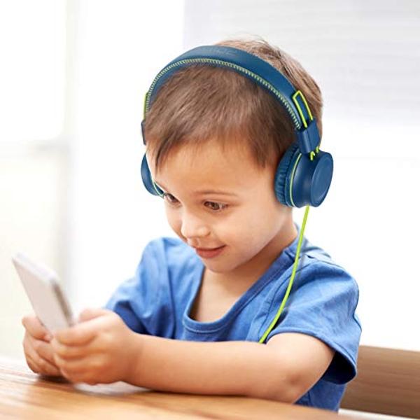 Auriculares POWMEE M2 para niños, con cable, plegables, ajustables, estéreo, antienredos, con conector de 3,5 mm, supraaurales, para niños, adolescentes, niñas, escuela, Kindle, av