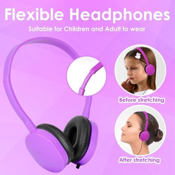 Auriculares con cable LilGadgets Connect+ para niños, para la escuela, con micrófono, limitador de volumen y reducción de ruido, supraaurales con cable, tecnología SharePort y acol