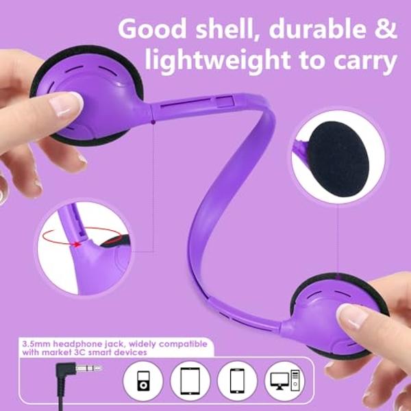 TJZXGUI - Juego de 10 auriculares para niños, para la escuela, estudiantes, aulas, niños pequeños, niñas, adolescentes y adultos (multicolor)