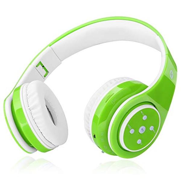 Auriculares estéreo POWMEE P10 para niños y niñas con micrófono, control de volumen ajustable de 85 dB/94 dB, plegables, supraaurales, para la escuela, PC y teléfono móvil (azul)