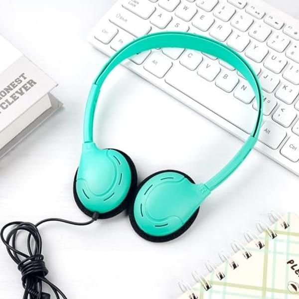 Auriculares POWMEE M2 para niños, con cable, plegables, ajustables, estéreo, antienredos, con conector de 3,5 mm, supraaurales, para niños, adolescentes, niñas, escuela, Kindle, av