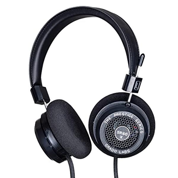 Auriculares abiertos con cable GRADO SR60x Prestige Series: auriculares dinámicos supraaurales con controladores de 44 mm, diseño ligero y ensamblados a mano en Brooklyn. Sonido au