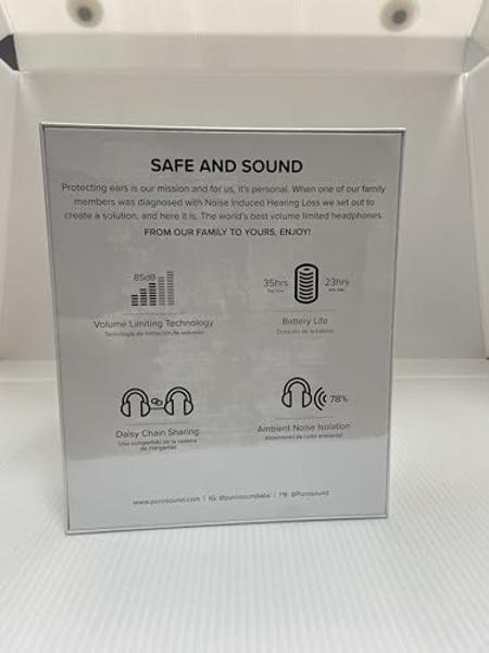 Auriculares POWMEE M1 para niños, con cable, plegables, ajustables, estéreo, antienredos, con conector jack de 3,5 mm, supraaurales (morado)