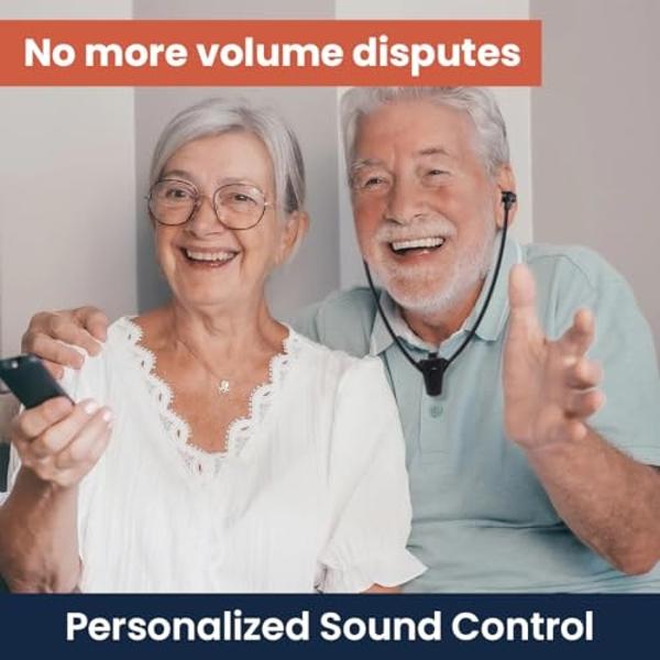HearSound Gold - Sistema de auriculares inalámbricos digitales para TV con audífonos - Ideal para personas mayores o con problemas de audición - Compatible con todos los televisore