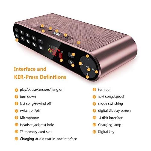 Altavoz Bluetooth Antimi, reproductor de radio FM, reproductor de MP3, estéreo, portátil, inalámbrico, con sonido HD, micrófono integrado, audio de alta definición y graves mejorad