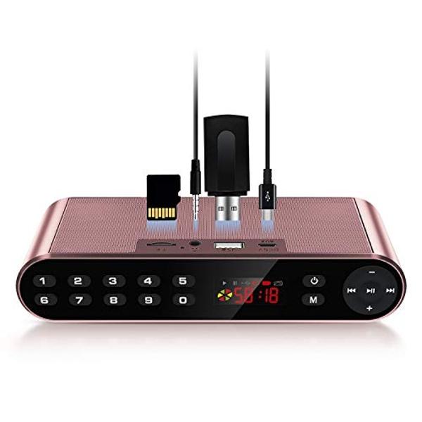 Altavoz Bluetooth Antimi, reproductor de radio FM, reproductor de MP3, estéreo, portátil, inalámbrico, con sonido HD, micrófono integrado, audio de alta definición y graves mejorad