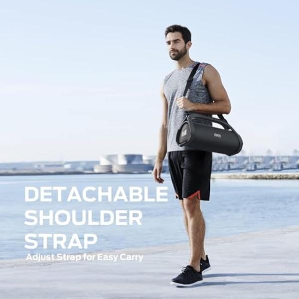 Altavoz Bluetooth Monster Adventurer Max Boombox, altavoces para exteriores impermeables IPX7 con doble subwoofer, sonido estéreo de 100 W y graves potentes, altavoces inalámbricos