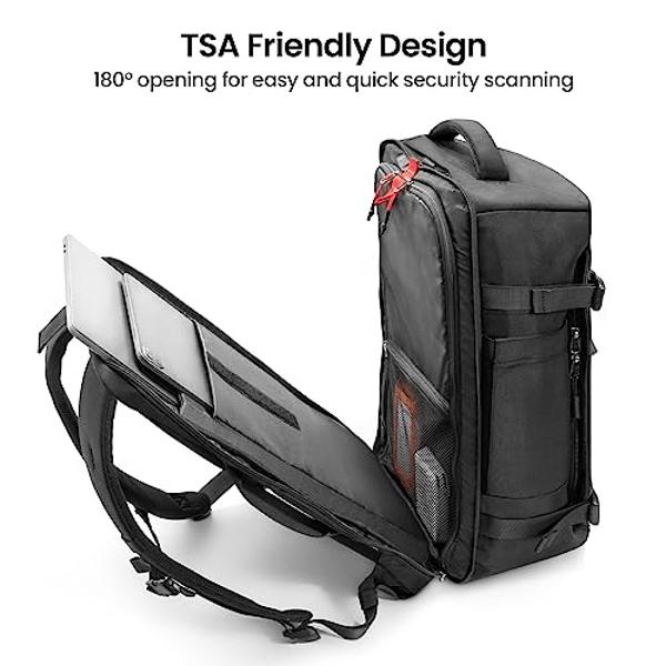 Mochila de viaje Tomtoc de 40 l, homologada por la TSA para vuelos, ligera, resistente al agua, ideal para negocios, ideal para un portátil de 17,3 pulgadas y un bolso grande y dur