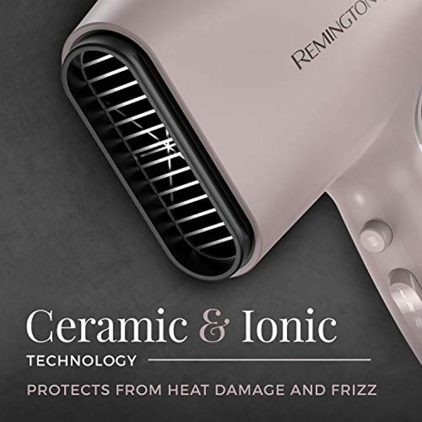 Secador de pelo Remington Pro Wet2style, con tecnología de secado iónico y cerámico, color malva, 1875 vatios de potencia de secado