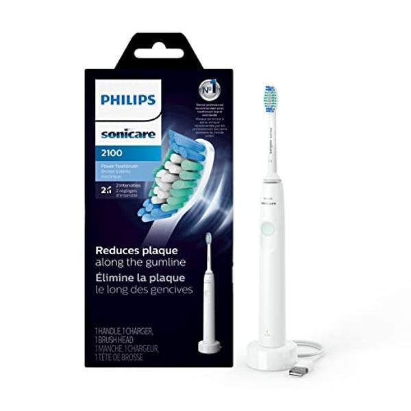Cepillo de dientes eléctrico recargable PHILIPS Sonicare 2100 Power, color blanco menta, HX3661/04