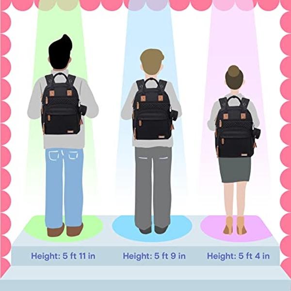 Mochila para pañales iniuniu, kit 4 en 1, grande, unisex, impermeable, para bebés, niños y niñas, con bolsa para pañales, cambiador lavable, estuche para chupete y correas para coc