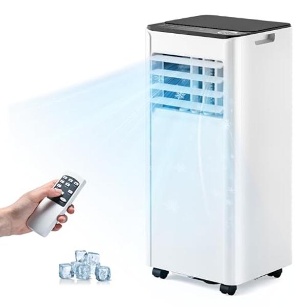 Aires acondicionados portátiles EUHOMY de 8000 BTU, 4 en 1, hasta 32 m², silencioso, con 4 modos de funcionamiento y control remoto (frío, ventilador, deshumidificador, temporizado