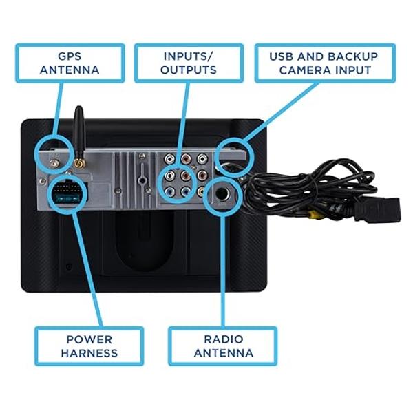 Radio estéreo Jensen J1CA8FL de 8 pulgadas con Android Auto, con certificación Apple CarPlay y cable, con o sin cable | Radio estéreo para coche con pantalla táctil DIN simple y do