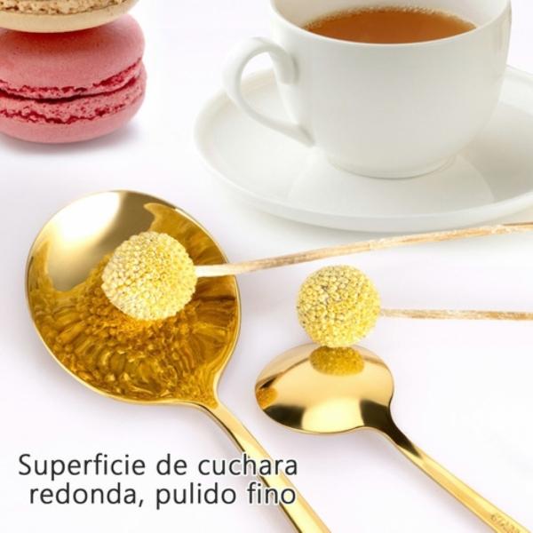 "Juego De Cubiertos Acero Inoxidable Dorado Topon 24 Piezas  Dorados