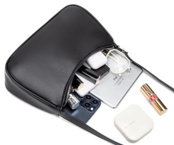 WSRYDJDL Monedero pequeño para mujer, ajustable, estilo retro, con estampado de cocodrilo y cierre de cremallera (apertura curva, negro)