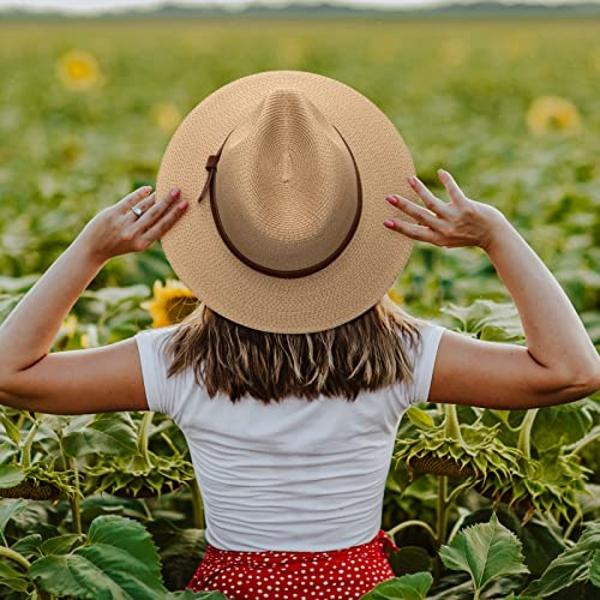 Sombreros de paja flexibles de playa para mujer, grandes