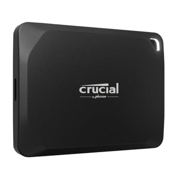 SSD portátil Crucial X10 Pro de 2 TB, hasta 2100 MB/s de lectura y 2000 MB/s de escritura, USB 3.2 USB-C, unidad de estado sólido externa, almacenamiento duradero para PC y Mac, pa