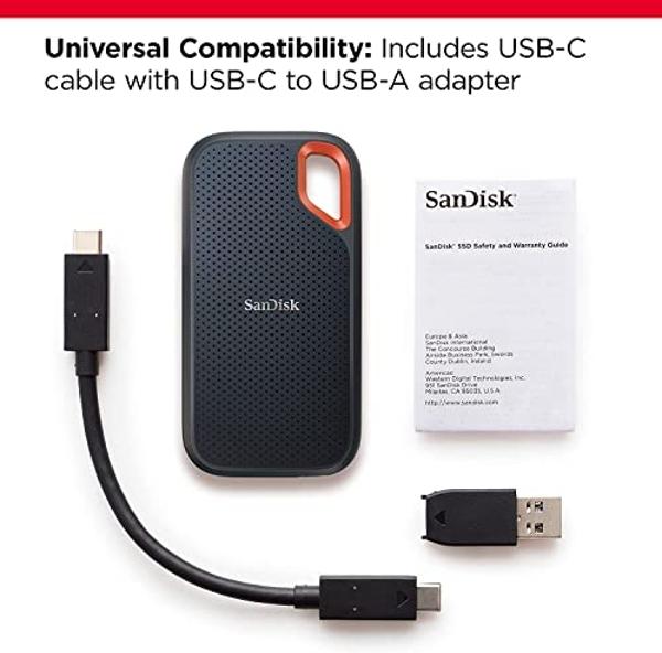 SSD portátil SanDisk Extreme de 4 TB: hasta 1050 MB/s, USB-C, USB 3.2 Gen 2, resistencia al agua y al polvo IP65, firmware actualizado - Unidad de estado sólido externa - SDSSDE61-